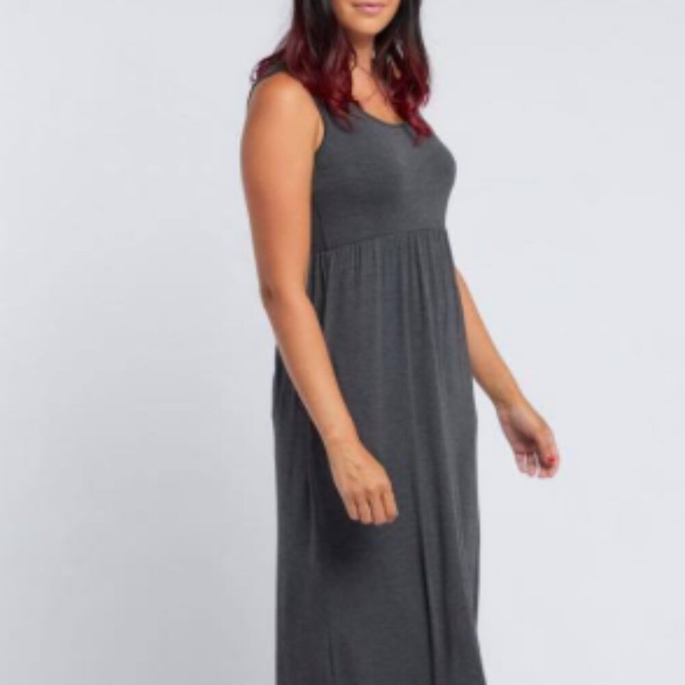 Piphany Bradbury Maxi Dress in Charcoal Grey